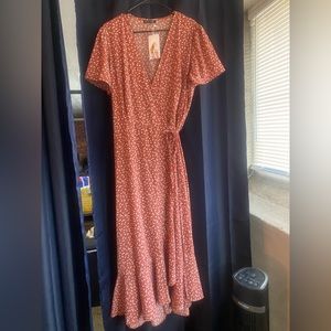 Polka dot wrap dress